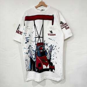 Vintage 90s Winston Drag Racing AOP T-Shirt - Single Stitch Made in USA - XL
